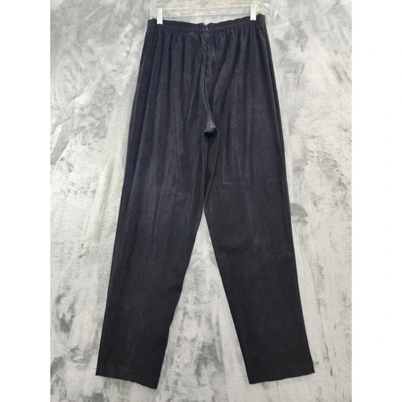 Vintage R&K Originals Pant Suit Womens 12 Black Burgundy Gold Embroidered Sueded - Picture 11 of 16